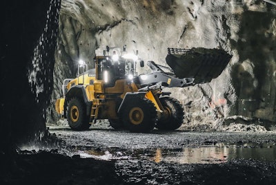 The remote-controlled wheel loader test examined the safety aspect of removing a human from the production face of an underground mine.