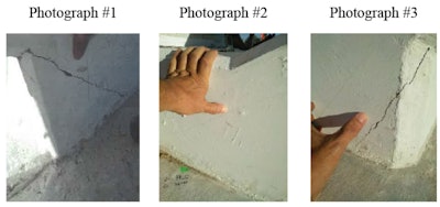Photographic documentation of the crack in the region of bridge diagonal 11 (north end). Photos: Bolton-Perez and Associates Consulting Engineers, released by NTSB.
