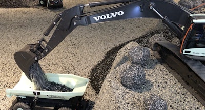 Volvo Construction Equipment demonstrates its electric site quarry concept with RC scale models.