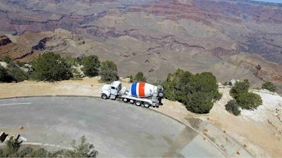 cemex truck next to grand canyon