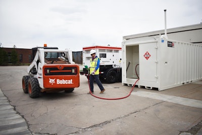 enviro cube fuel tank filling up bobcat