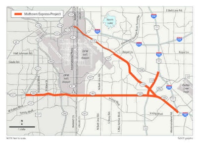 The route of the Midtown Express is displayed in orange.