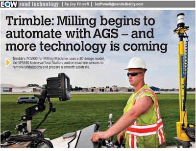 Road worker on a milling machine