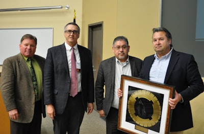 From left to right: John Roberts, executive director of the International Grooving & Grinding Association; Bill Brudnick – director of transportation planning and development (Houston District TxDOT); Mark Woolridge, director of maintenance (TxDOT –Houston District); and Lucio Ortiz, director of construction (TxDOT- Houston District)