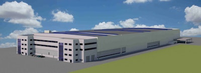 A rendering of Liebherr’s future logistics center in Kirchdorf, Gernmany.