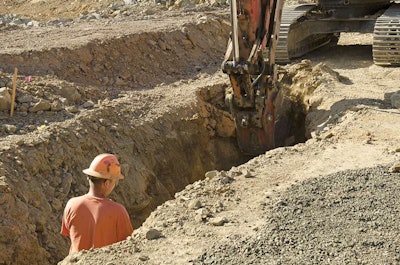 An example of an unsafe trench.