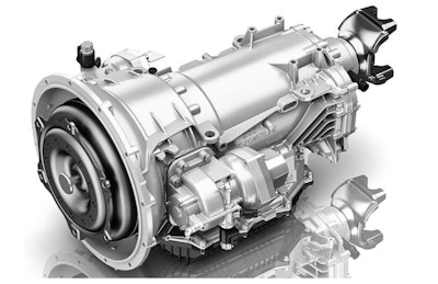 The new ZF PowerLine 8-speed automatic transmission for commercial vehicles features a torque range of 400-1000 lb-ft, eight forward and one reverse speed, gear ratios of 4.89-0.64 and a 7.65 overall ratio.