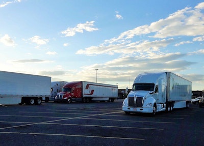 trucks in parking lot