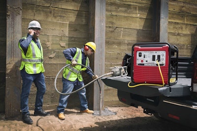 Honda Generator Being Used on Construction Site