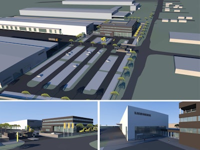 Renderings of the $45 million expansion to Liebherr USA’s Newport News campus expansion.