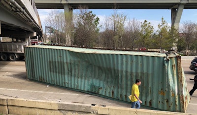 This crash on March 2 is one of 14 since January 2017 to occur on I-10 at the Houston Avenue bridge. Photo: TxDOT