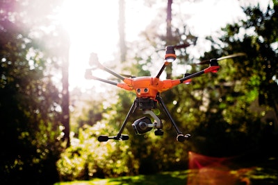 The Yuneec H520 in flight. Photos: Wayne Grayson/Equipment World