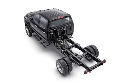Easy to Upfit: the Chevrolet Silverado features painted, one-piece frame rails with smooth, unobstructed top sections, and through-the-frame fuel fill lines