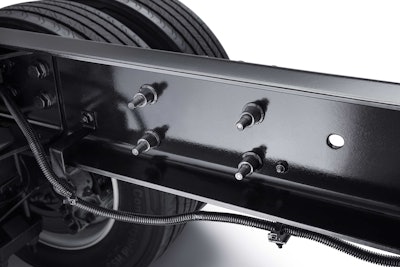 Easy to Upfit: the Chevrolet Silverado features painted, one-piece frame rails with smooth, unobstructed top sections, and huck bolts for superior clamping force