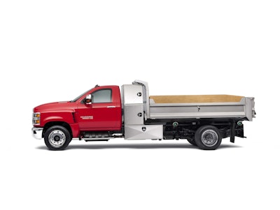 2019 Chevy Silverado 6500HD seen here with dump truck upfit