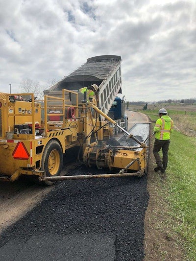 The Shelly Company crew paving Ohio State Route 141