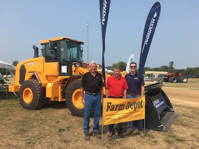 Farm Depot, a family-run dealership in Michigan, has joined the Hyundai Construction network of U.S. dealers. Left to right: Mark Laethem, Mike Laethem and Blake Laethem.