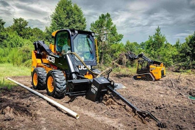 JCB skid-steer doing work