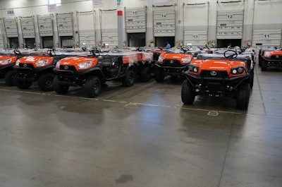 Sidekicks ready for delivery from Kubota’s plant in Gainesville, Georgia.