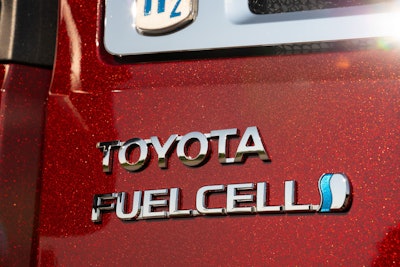 With a gross combined weight capacity of 80,000 lbs. and a driving range of more than 300 miles per fill, Toyota’s 670-plus horsepower fuel cell electric truck produces 1325 pound-feet of torque from two Mirai fuel cell stacks and a 12kWh battery.