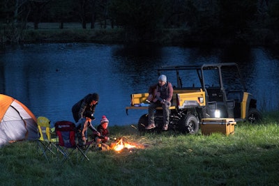 CAT UTV on a campsite