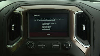 The MYChevrolet phone app for smartphones also allows the driver to conduct a trailer light test. The trailer light sequence can also be activated via the Advanced Trailering System.