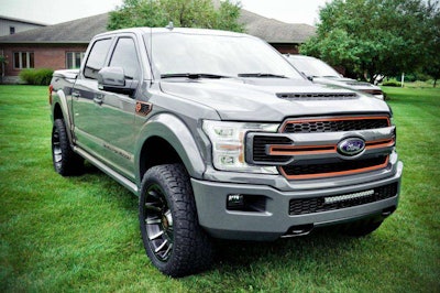 View of custom Harley-Davidson Ford F-150 truck