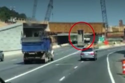 Dump truck bridge collision I-77