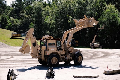 Sideview of JCB High-Mobility Engineer Excavator