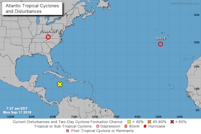 Atlantic Tropical Cyclones and Disturbances Map