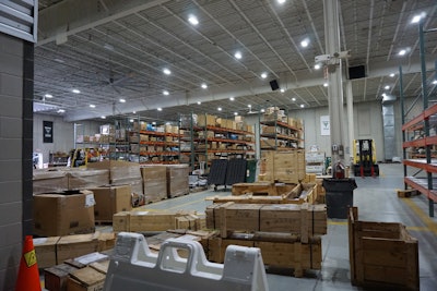 Vermeer’s Global Pavilion demonstration space, used for customer events, was quickly converted into the manufacturing plant’s central receiving area.