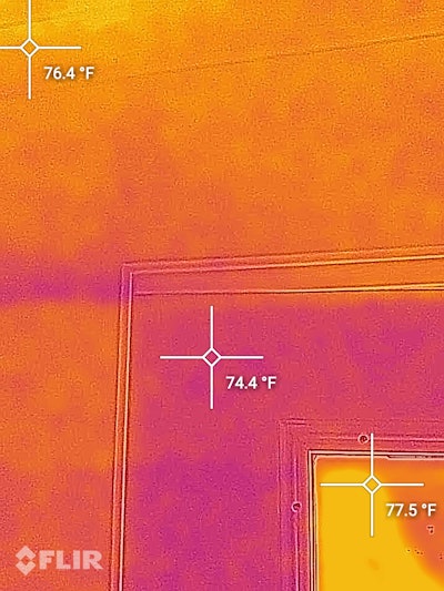 Thermal image captured with FLIR thermal imaging camera