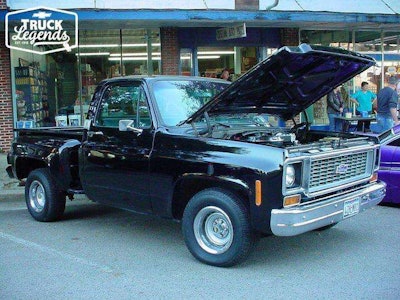 The retired Chevy service manager who owns this truck shown above reports that roughly five of these were made: a 1973 Chevy C10 short-bed stepside with a 454.