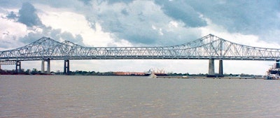 The Crescent City Connection in New Orleans. Photo credit: Wikipedia Commons via Gyrofrog