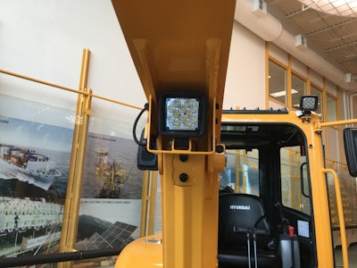 A new LED boom light allows for night work.