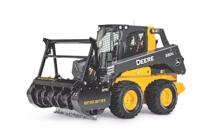 John Deere 330G with mulching head