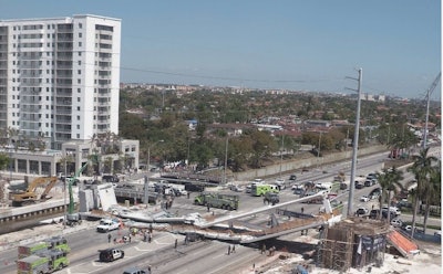 Miami Bridge Collapse Scene