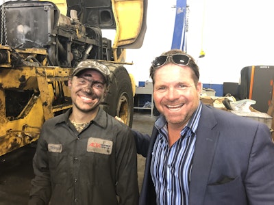 Rob Chiles (right) with Alta Equipment service tech Brandon Garavaglia.