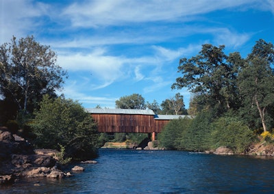 The Honey Run Covered Bridge was destroyed November 8 in the Camp Fire. Credit: Jett Lowe, National Park Service