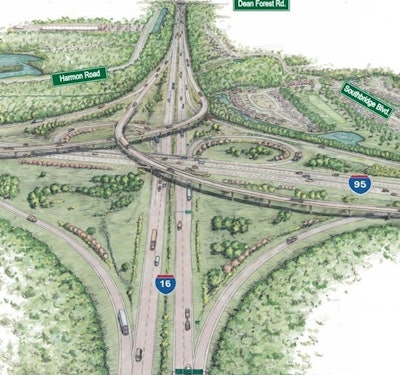 The I-61/I-95 project map. Source: GDOT