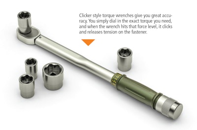 Clicker style torque wrench