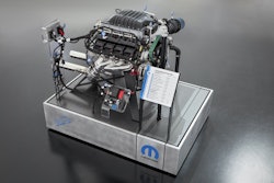 The Mopar brand is stampeding into the 2018 Specialty Equipment Market Association (SEMA) Show with a brand-new HEMI®-engine-powered beast: the “Hellephant” 426 Supercharged Mopar Crate HEMI Engine, which turns the crank at a mammoth 1,000 horsepower and 950 lb.-ft. of torque.