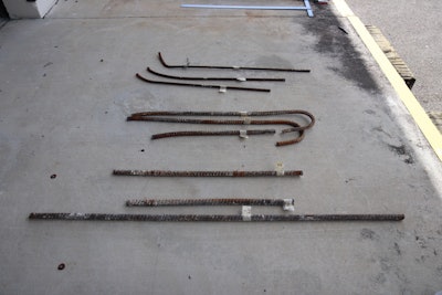 Samples of rebar recovered from the collapsed FIU pedestrian bridge, await transport to the Federal Highway Administration’s Turner-Fairbanks Highway Research Center, where the samples underwent materials testing as part of the NTSB’s ongoing investigation of the March 15, 2018, fatal, bridge collapse. Photo credit: NTSB/Adrienne Lamm