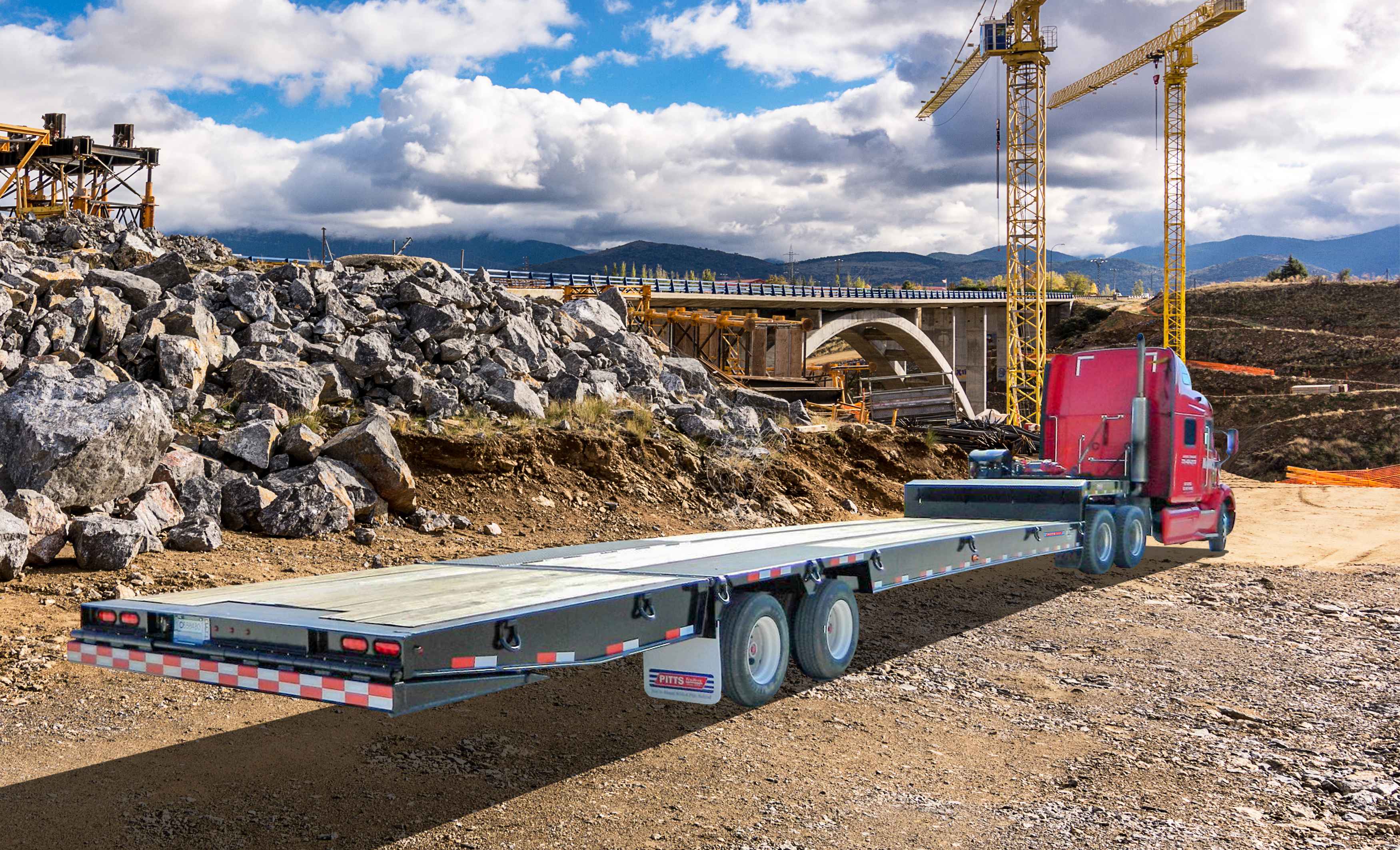 Pitts Trailers lowboy hydraulic tail