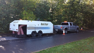Road Dryer’s RD-1200XT pulled behind pickup