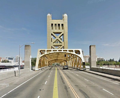 Sacramento’s Tower Bridge. Google Earth screenshot.