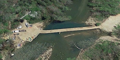 Low-water bridge in Ponca, Ark. Google Earth screen shot.