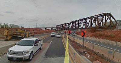 Google Earth screen shot of I-235 construction in Oklahoma City.