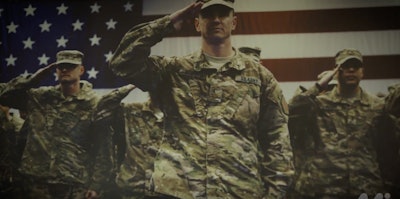 Screen grab of Heroes Make America video.