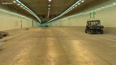 Screen shot of inside of new SR 99 tunnel.